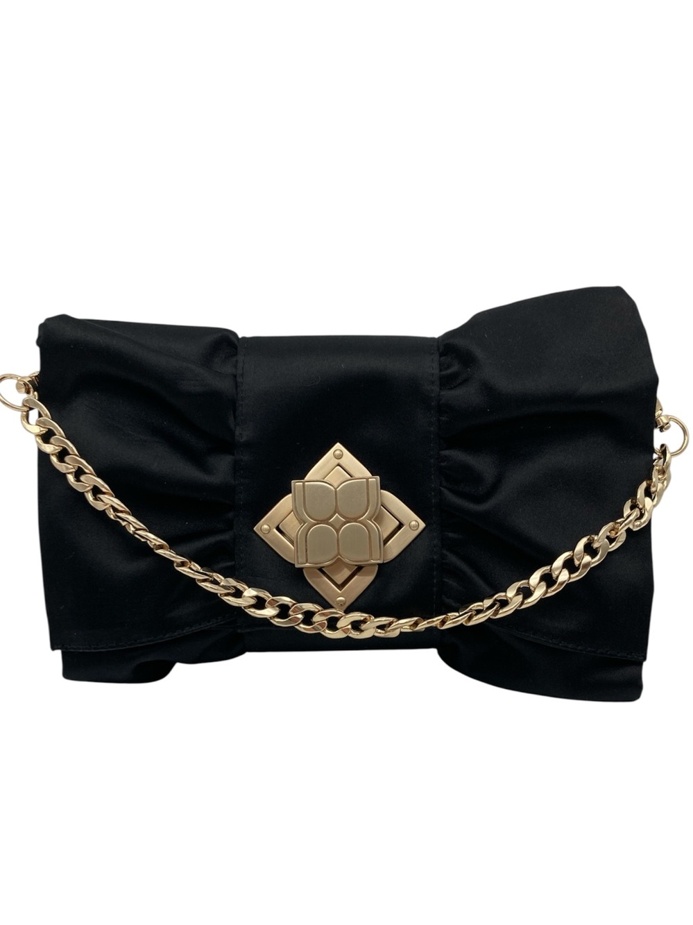 BCBG Max Azria Big Bow Satin Clutch